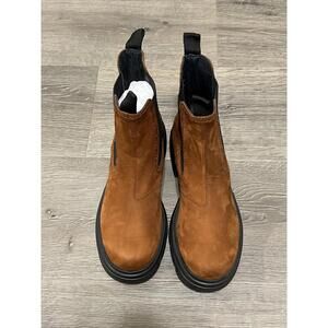 $500 PAUL GREEN Junior Chelsea Boot CHUNKY PLATFORM CUOIO NUBUCK 6.0 (TB17)